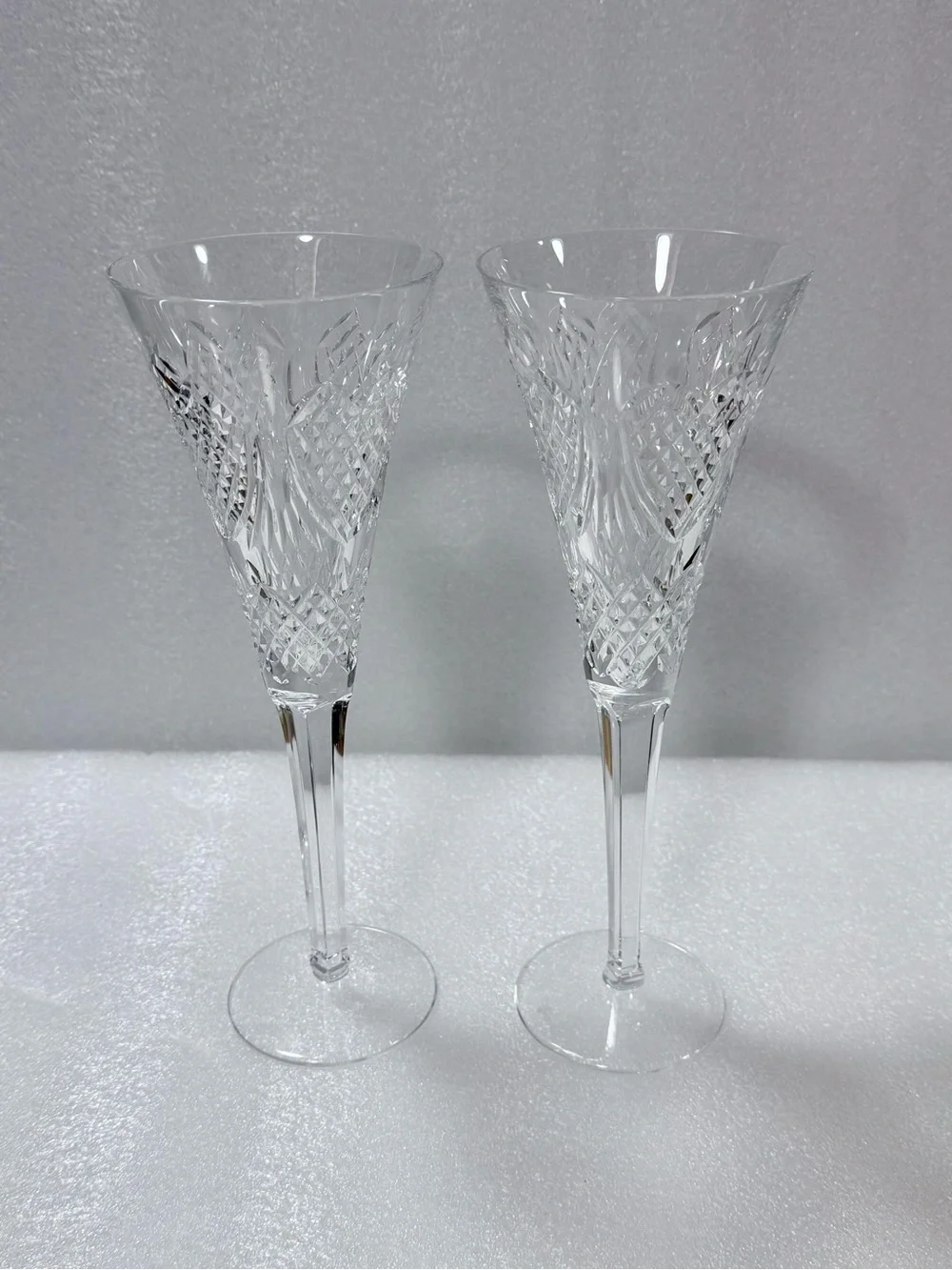 Waterford Heirloom Champagne Flutes Pair Wedding Toasting Glasses